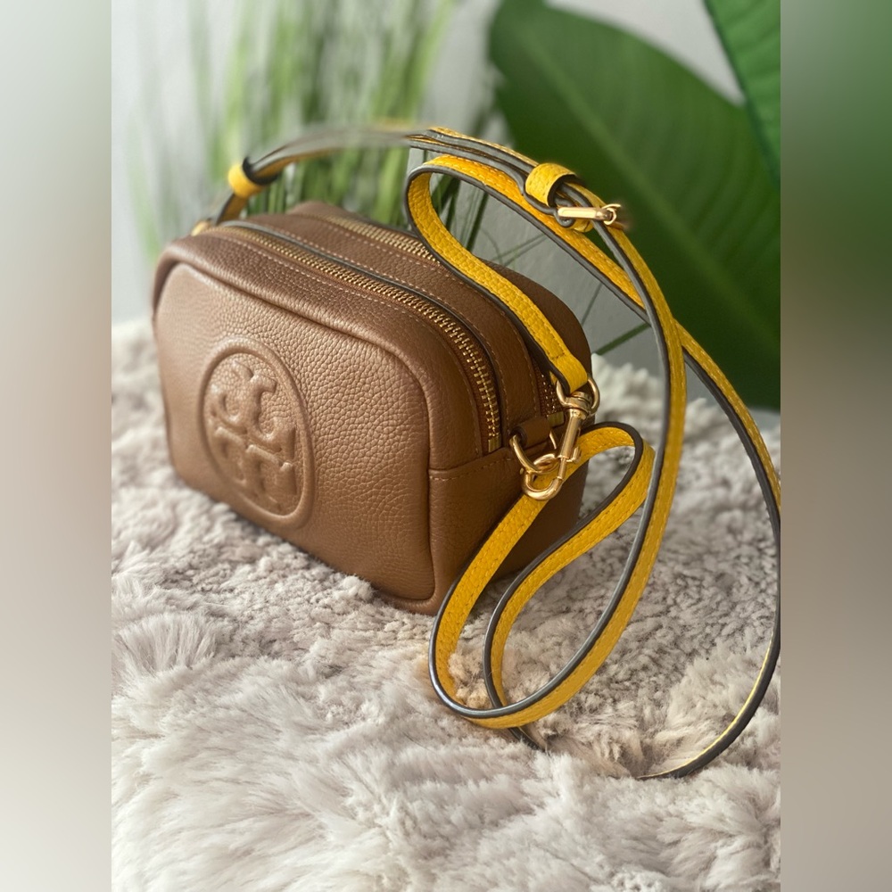 Tory Burch Tan and Yellow Crossbody Bag
